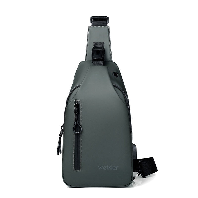 Weixier - Bolso de pecho multifuncional para hombre, bandolera de tela Oxford impermeable para deportes al aire libre, 2021 ⛺🎒