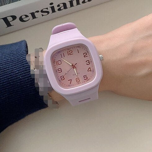 Square Quartz Watches for Men and Women Ins Style Simple Waterproof Sports Watch Leisure Fashion Student Couple Watch Wholesale