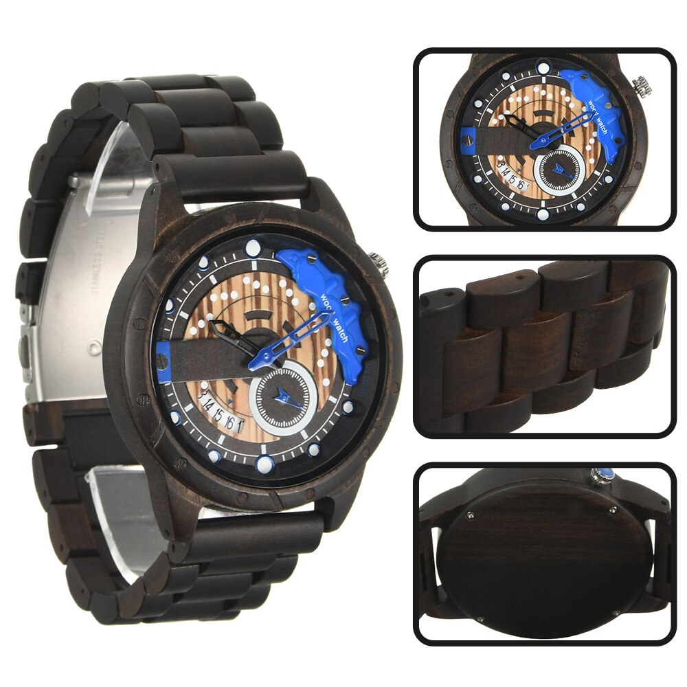 Wood Watch¡Presentamos el "Wood Watch Concept Dial"! Un reloj de madera para hombres con un concepto único de esfera inspirada en la bandera nacional y el aro de una rueda.  ¡Un reloj de madera que combina estilo y funcionalidad! ⌚🚴‍♂️