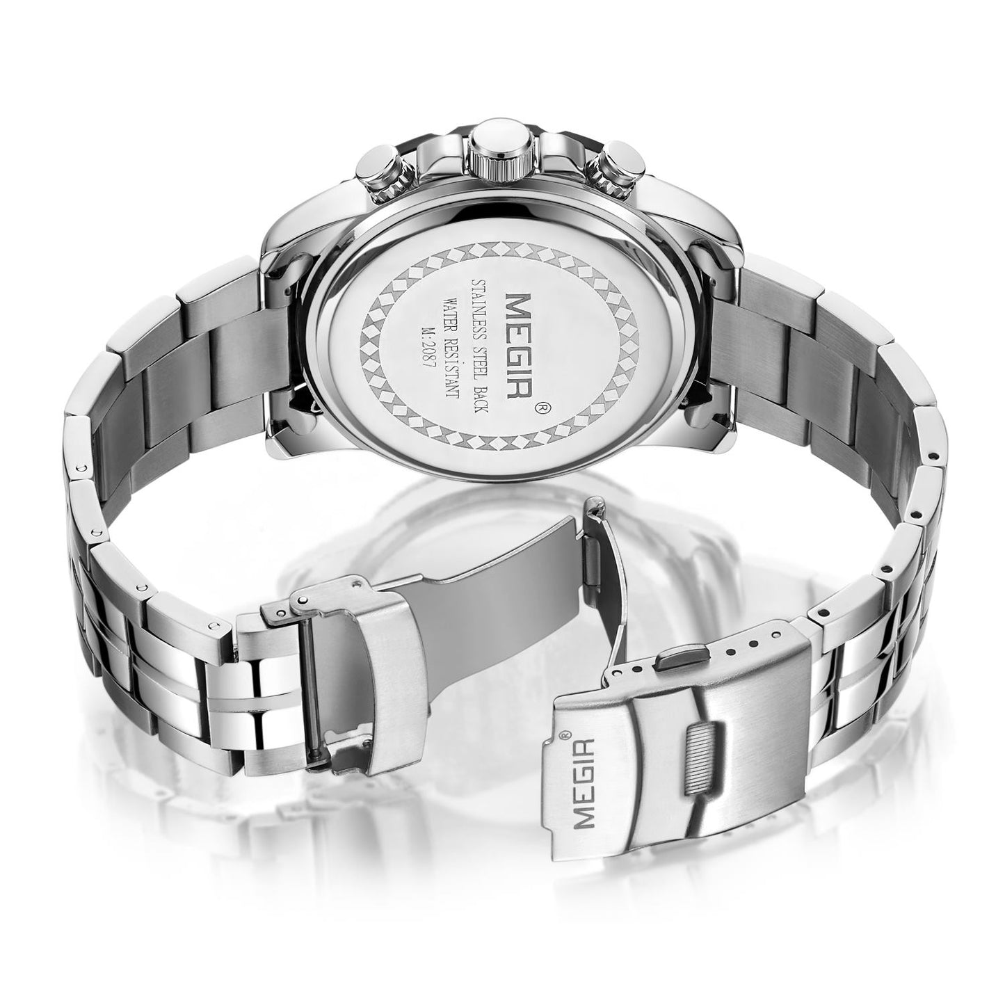 MEGIR-Reloj de pulsera de cuarzo para hombre, cronógrafo de negocios, informal, de lujo, con fecha, resistente al agua,