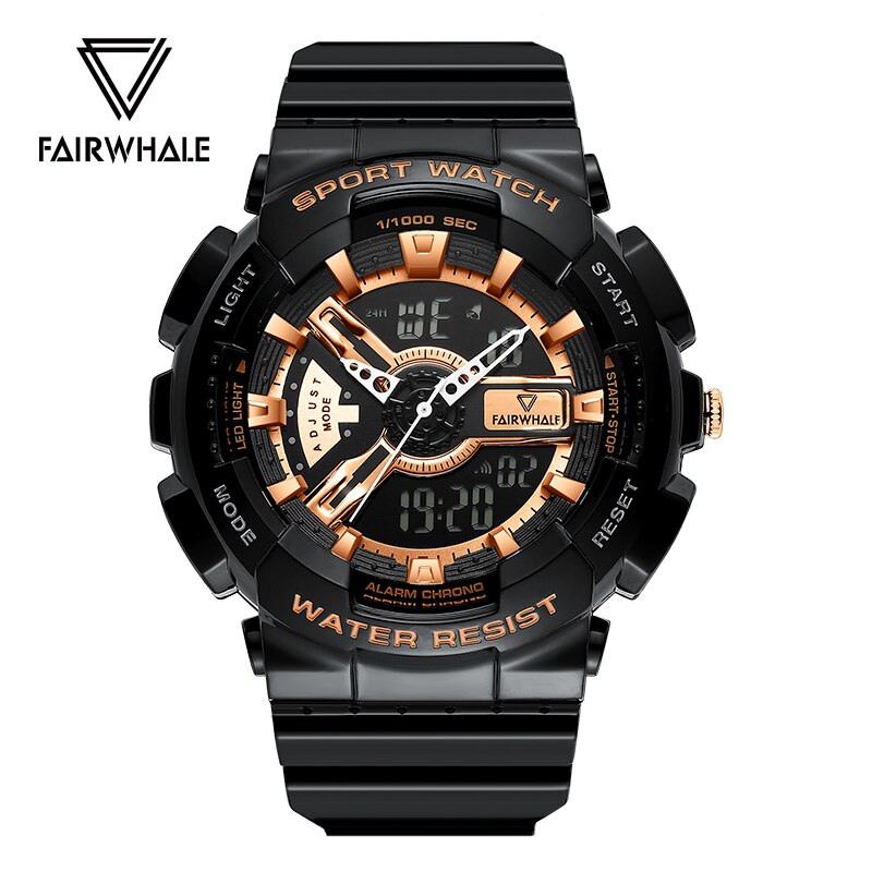 Mark Fairwhale-reloj electrónico multifuncional para hombre, cronógrafo deportivo de Goma, con visión nocturna, calendario, 4300
