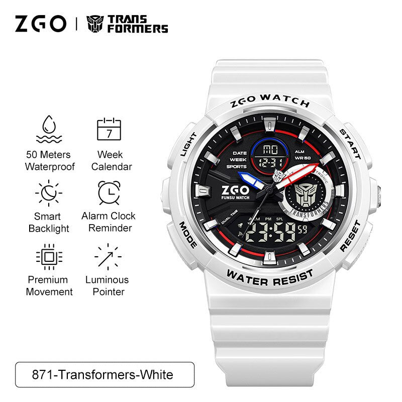 Transformers COLECCION Reloj Electrónico Deportivo Transformers Joint Watch, Impermeable, Reloj Mecánico Optimus Prime Hornet. Ideal para Niños, Chicos y Hombres como Regalo