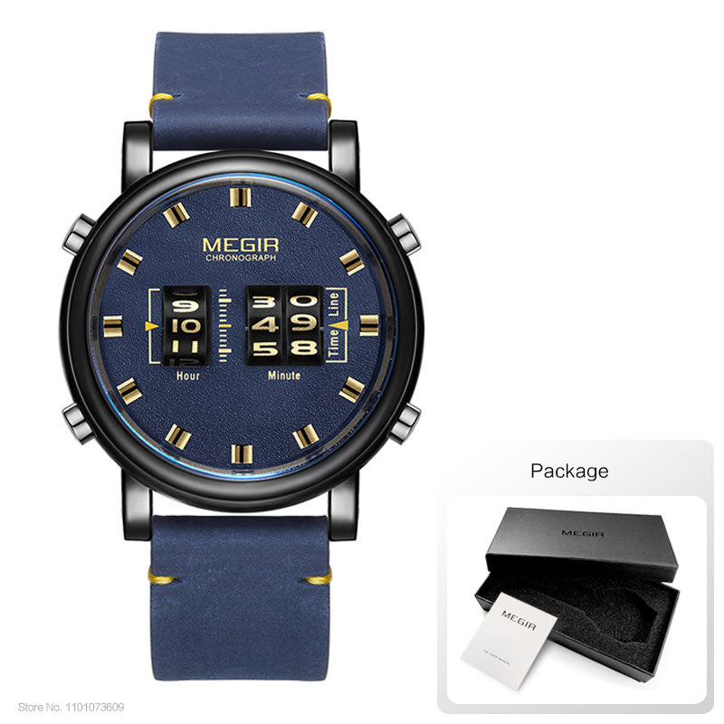 MEGIR reloj analgico de acero inoxidable para hombre