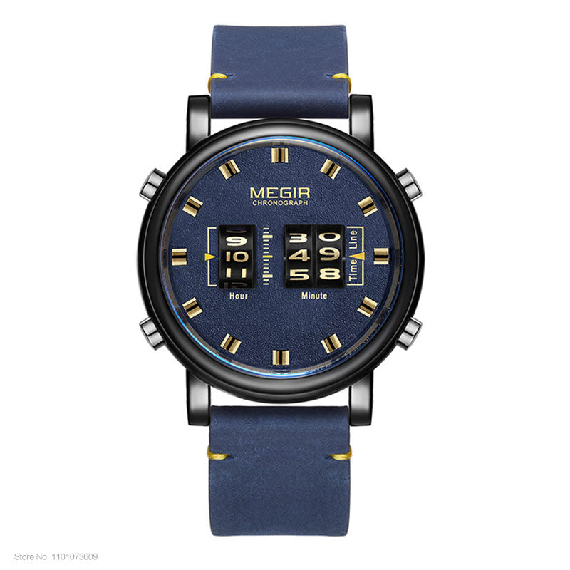 MEGIR reloj analgico de acero inoxidable para hombre