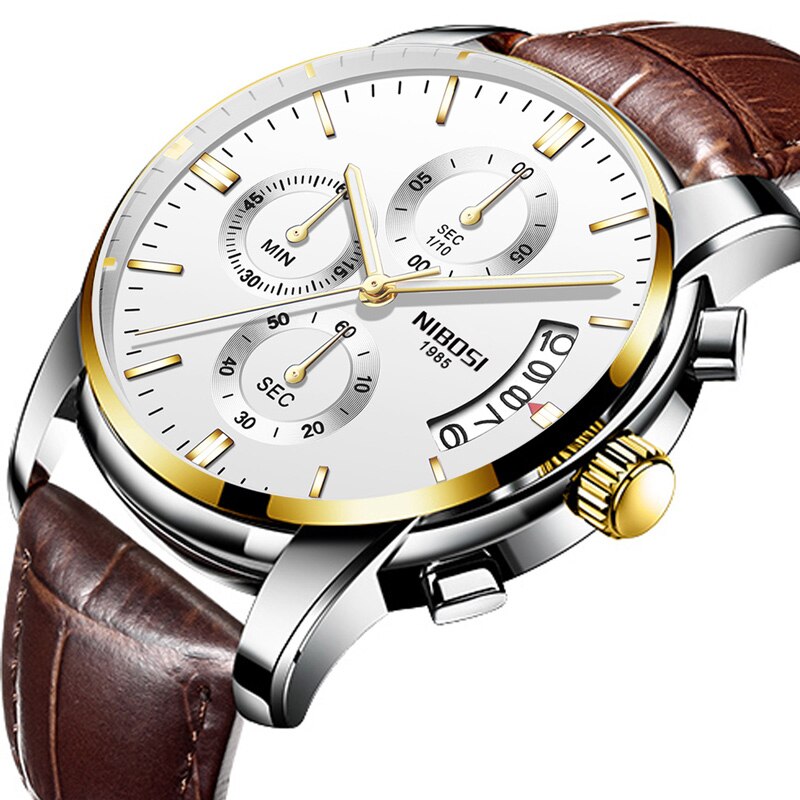 ⌚️💪 NIBOSI-reloj deportivo de cuarzo para hombre, cronógrafo de pulsera, resistente al agua, estilo militar, de lujo. 💧🏆 ¡Este reloj tiene todo lo que necesitas para destacar en cualquier ocasión! 💼🔥