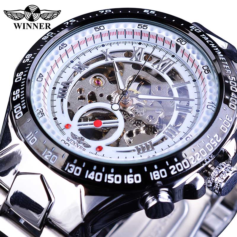 Winner Esta elegante "Montre Homme" cuenta con un movimiento automático y un esqueleto que lo hace único. ¡Un reloj de primera categoría para hombres con gusto por el lujo y el estilo deportivo! ⌚🏆
