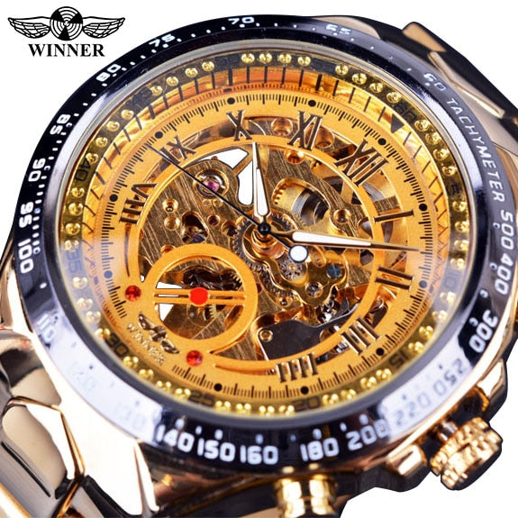 Winner Esta elegante "Montre Homme" cuenta con un movimiento automático y un esqueleto que lo hace único. ¡Un reloj de primera categoría para hombres con gusto por el lujo y el estilo deportivo! ⌚🏆