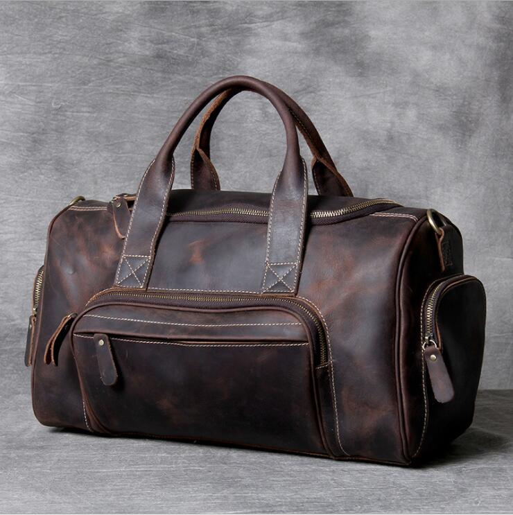 MAHEU bolsa de viaje de cuero genuino para hombre bolso de viaje de negocios para exteriores color