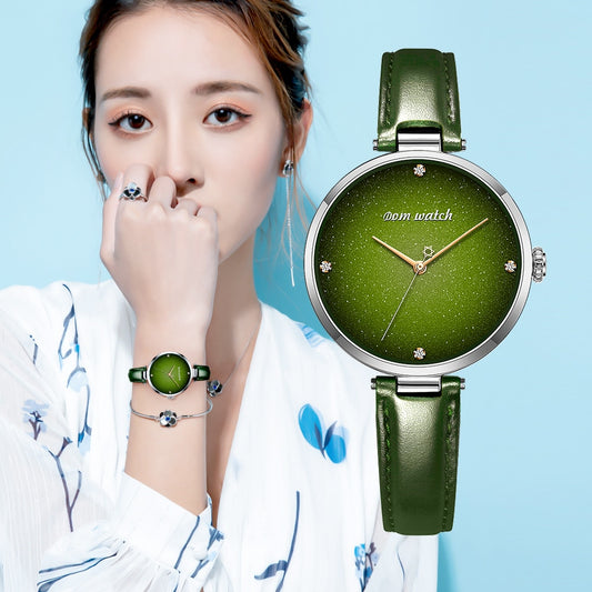 DOM 🕰️💃 DOM-Reloj de Pulsera para Mujer 💧💚
