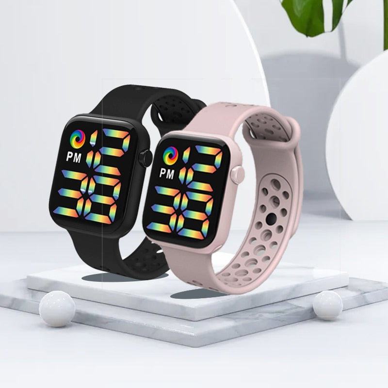 Reloj Digital electrónico con correa de silicona para hombre y Mujer, pulsera deportiva con pantalla LED. Ideal para regalar a tu novia o amiga. 💁‍♀️⌚️🎁🌟