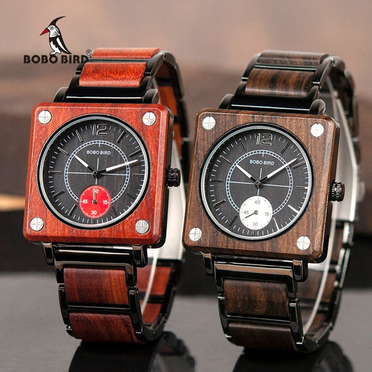 bobobird 🕰️ Relojes de hombre madera pagani diseño cuarzo reloj de pulsera de lujo superior en caja de regalo L-R14 🎁❤️