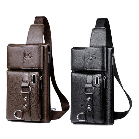 WEIXIER - Bolso de pecho multifuncional de un solo hombro para hombre, bolsa de cintura de gran capacidad, cartera de mensajero informal, marca unisex 🎒👜🚶‍♂️