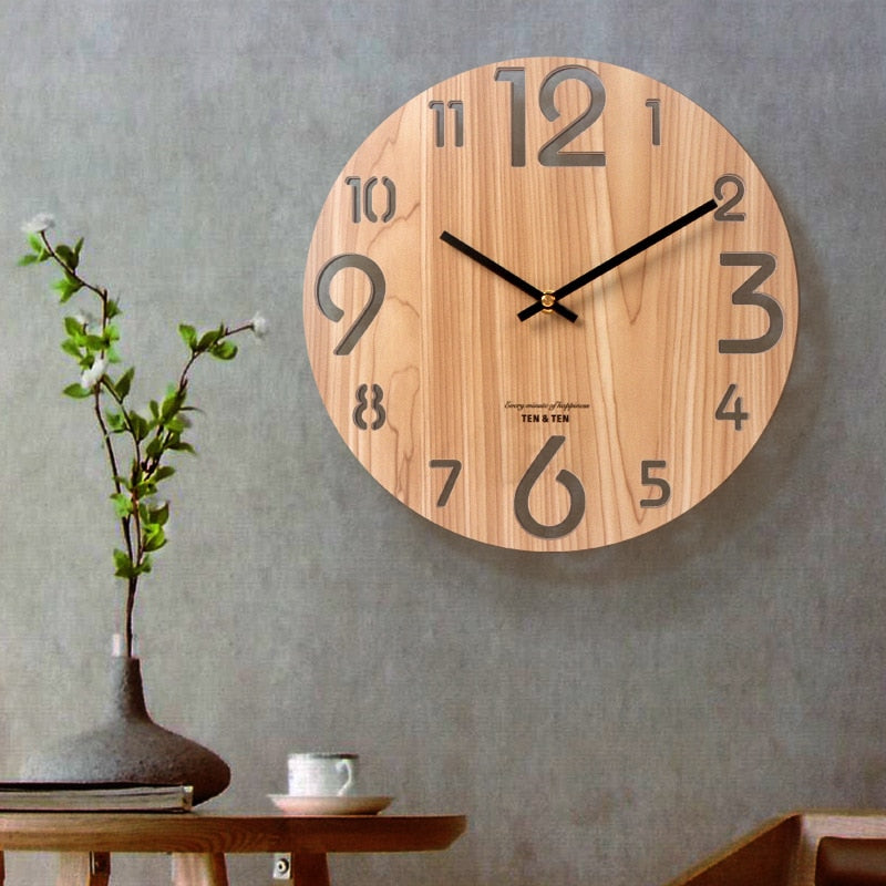 Wooden 3D Wall Clock  Colección ¡Descubre el encanto del "Reloj de Pared de Madera "!estilo nórdico y contemporáneo! ⏰🏠