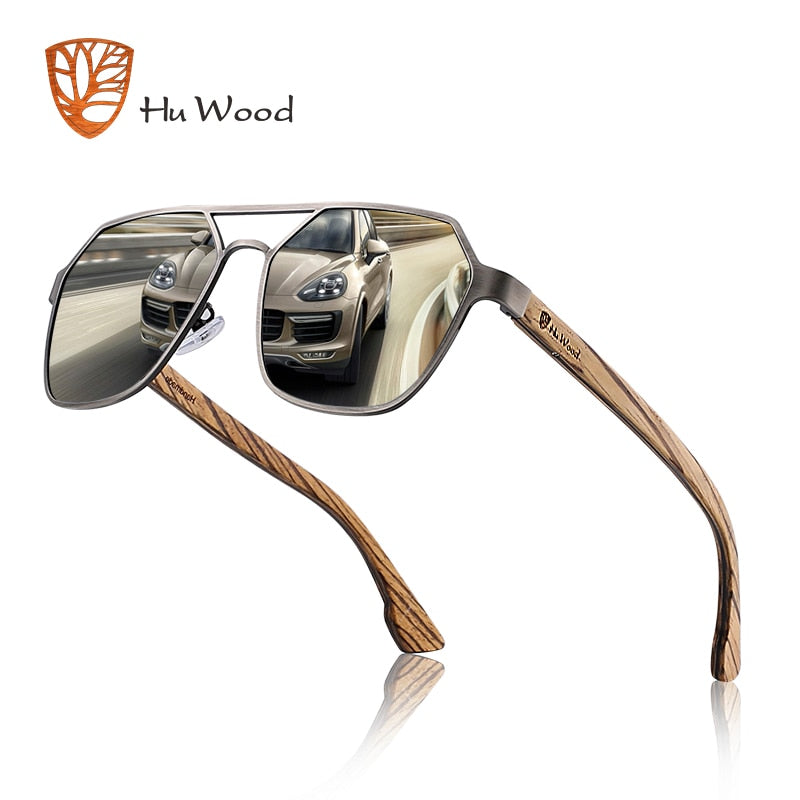 Hu Wood-gafas de sol polarizadas para hombre, lentes rojas hechas a mano, de marca a la moda, geniales, UV400, de alta calidad, con estuche, GR8039