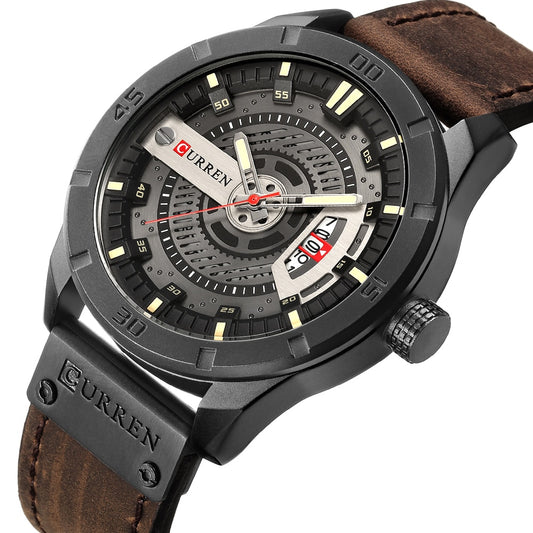 CURREN hombres relojes deportivos militares cuero. CAJA DE REGALO.