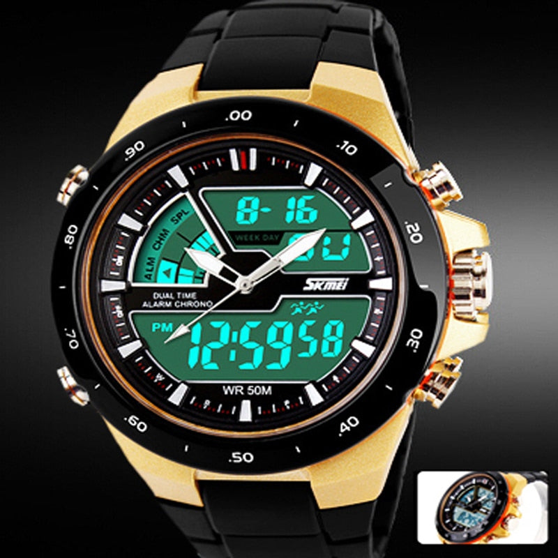 SKMEI Reloj deportivo SKMEI para hombres, estilo militar y casual, con movimiento de cuarzo, resistente al agua, correa de silicona, función de choque. Reloj masculino S-Shock 🕰️🚀 ¡Perfecto para hombres deportistas y activos! 💪🏃‍♂️🏊‍♂️🚴‍♂️🏋️‍♂️🎾