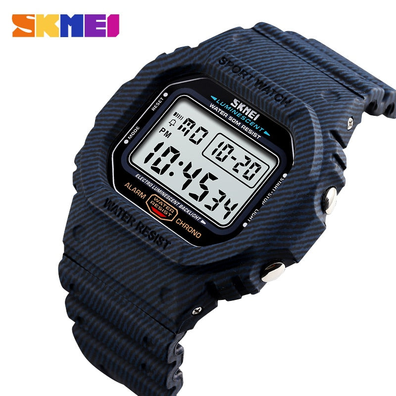 SKMEI Reloj digital resistente al agua 5Bar con alarma, diseño estilo cowboy militar. ¡Un reloj de moda para hombres! ⌚🏕️🤠