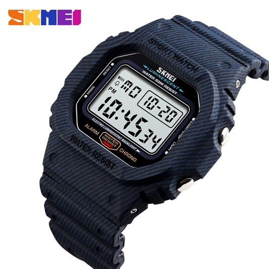 SKMEI Reloj digital resistente al agua 5Bar con alarma, diseño estilo cowboy militar. ¡Un reloj de moda para hombres! ⌚🏕️🤠