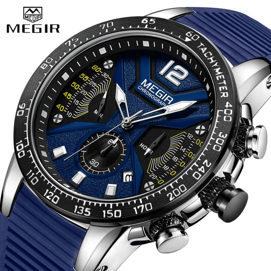 MEGIR 💦🚹 para hombre, resistente al agua, con cronógrafo y diseño deportivo-militar. ¡Marca de lujo 2022! ⌚️🏋️‍♂️
