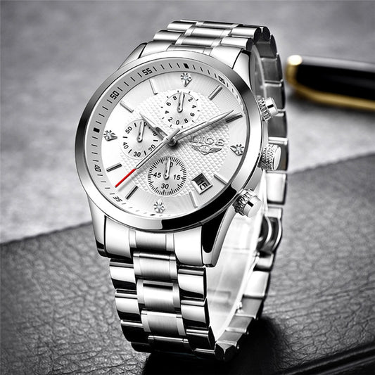LIGE 🆕⌚️ Reloj para hombres 2022, de lujo y deportivo. Cuenta con cronógrafo, resistente al agua y correa de acero inoxidable. ¡Perfecto para el hombre moderno! 💼🏅