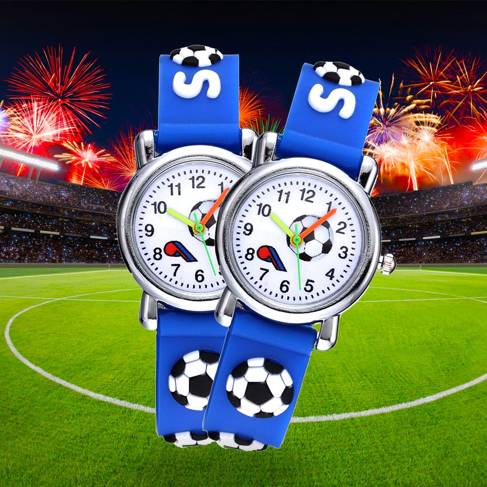 Reloj de pulsera de silicona para niños, cronógrafo de diseño único con bola de dibujos animados, de cuarzo, regalo de cumpleaños