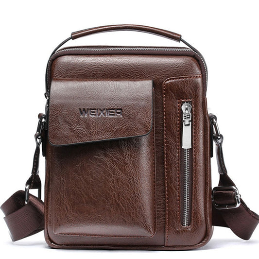 👜🕶️🎒 Bolsa de hombro para hombres con estilo vintage y alta calidad. Hecha de cuero genuino, es un accesorio duradero y elegante. Perfecta para llevar tus pertenencias en cualquier ocasión. ¡Una opción imprescindible para los hombres con estilo! 👔💼🔝