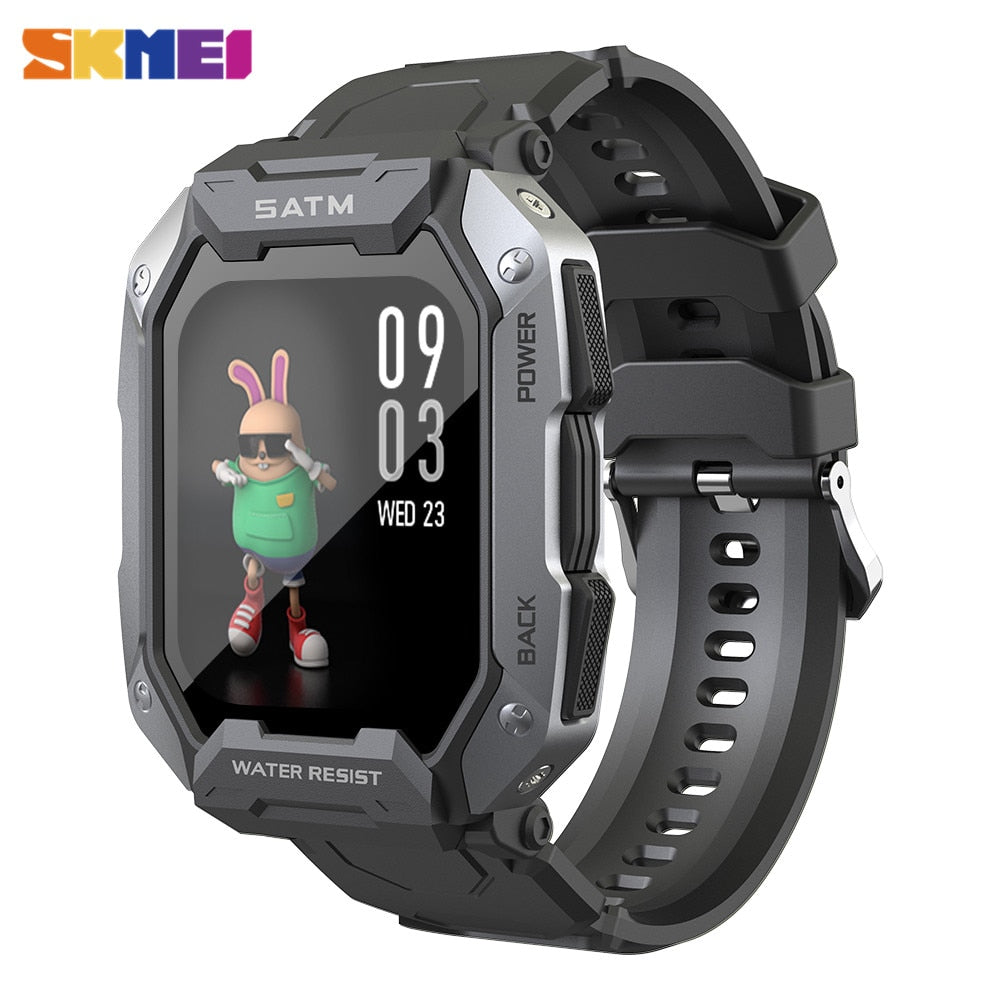 SKMEI 380mAh Smartwatch para natación, resistente al agua IP68, con monitor de ritmo cardíaco y podómetro. Reloj inteligente deportivo de 1.71 pulgadas para hombres, compatible con Android e iOS. 🏊‍♂️⌚️💓🚴‍♂️