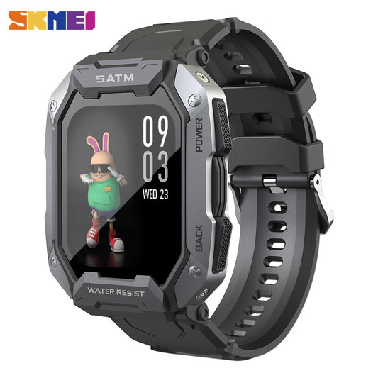 SKMEI 380mAh Smartwatch para natación, resistente al agua IP68, con monitor de ritmo cardíaco y podómetro. Reloj inteligente deportivo de 1.71 pulgadas para hombres, compatible con Android e iOS. 🏊‍♂️⌚️💓🚴‍♂️