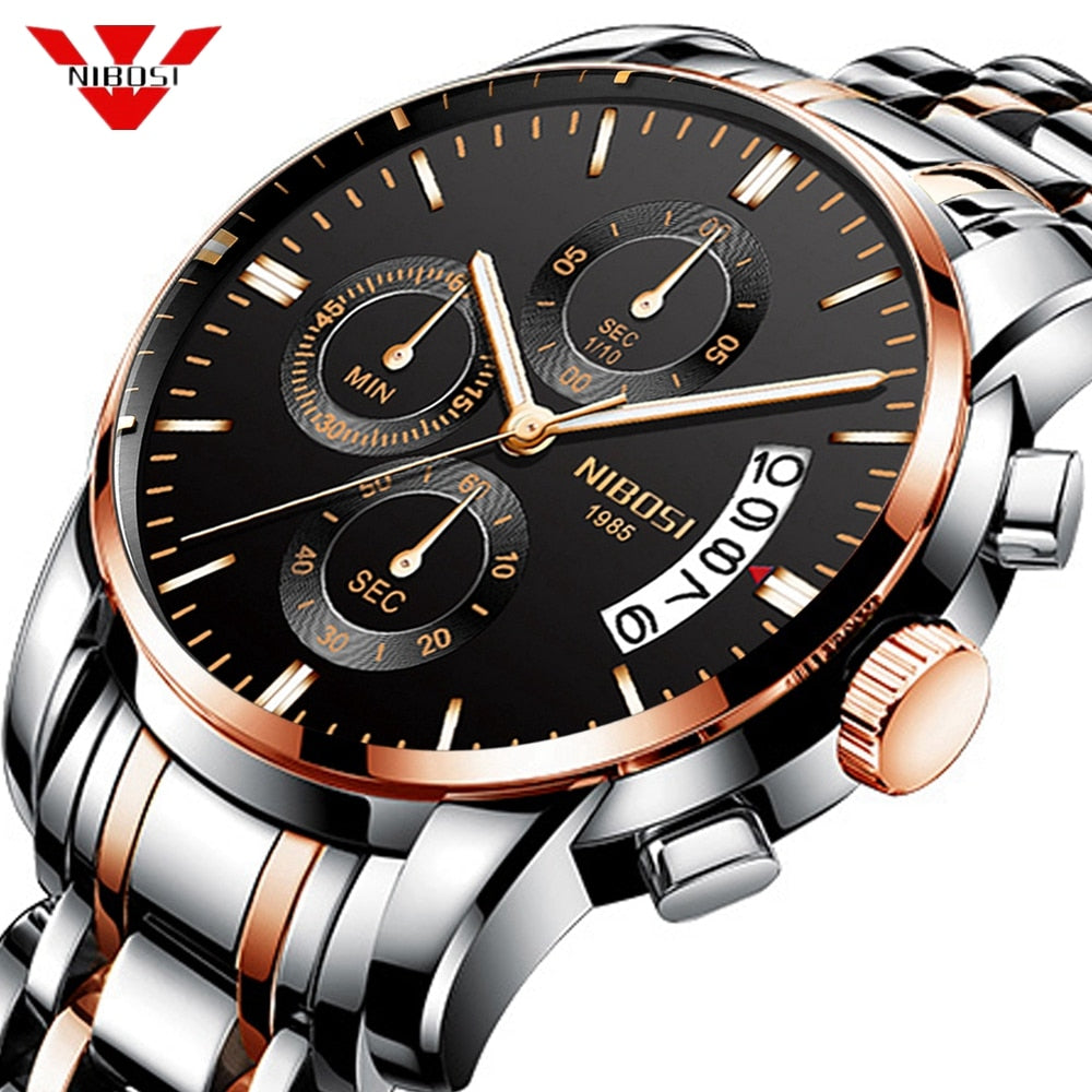 ⌚️💪 NIBOSI-reloj deportivo de cuarzo para hombre, cronógrafo de pulsera, resistente al agua, estilo militar, de lujo. 💧🏆 ¡Este reloj tiene todo lo que necesitas para destacar en cualquier ocasión! 💼🔥