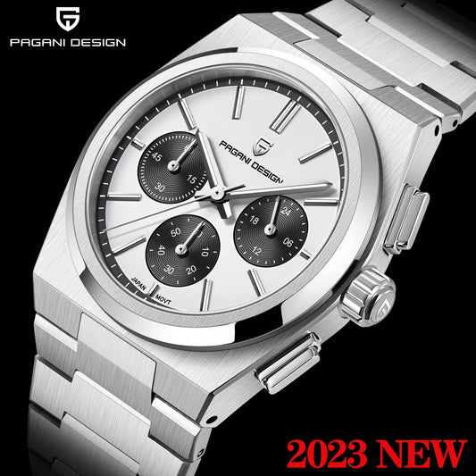 Reloj PAGANI DESIGN de acero inoxidable para hombre. Nuevo accesorio resistente al agua con movimiento de cuarzo y zafiro. Diseño deportivo clásico con estilo