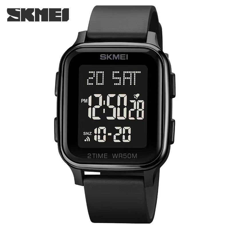 SKMEI 1858: Reloj Digital LED de Moda para Hombre, Resistente al Agua 5Bar, con Calendario y Cuenta Regresiva.