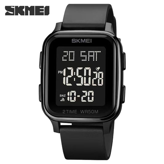 SKMEI 1858: Reloj Digital LED de Moda para Hombre, Resistente al Agua 5Bar, con Calendario y Cuenta Regresiva.