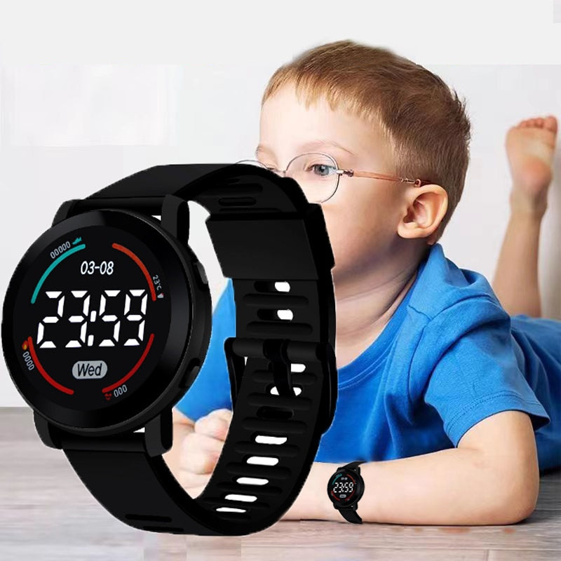 Relojes digitales LED para niños, reloj deportivo Luminoso a prueba de agua, correa de silicona, reloj de pulsera electrónico para niños