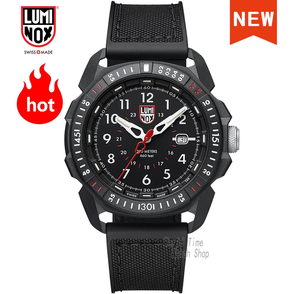 Luminox-reloj analógico de cuarzo para hombre, accesorio de pulsera resistente al agua con calendario, complemento Masculino deportivo de marca de lujo con diseño militar, fabricado en Suiza