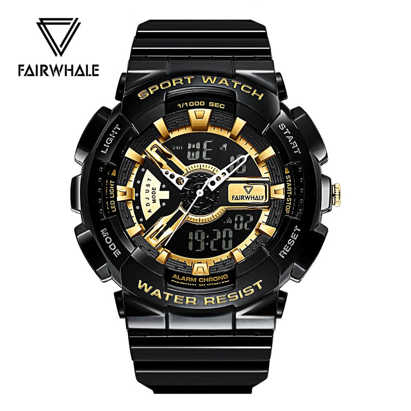 Mark Fairwhale-reloj electrónico multifuncional para hombre, cronógrafo deportivo de Goma, con visión nocturna, calendario, 4300