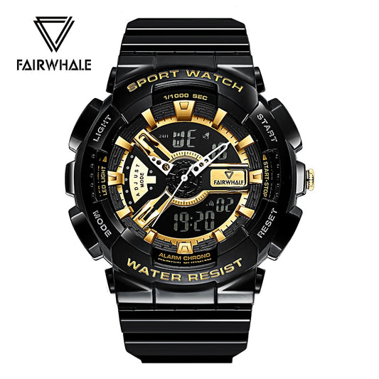 Mark Fairwhale-reloj electrónico multifuncional para hombre, cronógrafo deportivo de Goma, con visión nocturna, calendario, 4300